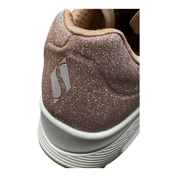 NWOT SKECHERS 9.5 AIR UNO GLITTER BOMB ROSE GOLD MEMORY FOAM SNEAKERS WOMEN - Picture 12 of 13